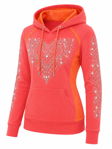 Women's Sparkle <b>Rhinestone</b> Hoodie Casual Hooded Sweatshirt Lightweight Long Sleeve <b>Jacket</b> Soft Comfortable Everyday - Product Image 3