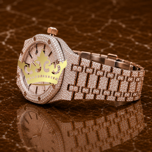 Luxury Round Dial Moissanite Watch Men Full Diamond Bracelet <b>Wristwatch</b> - Product Image 3