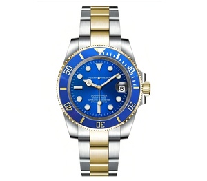นาฬิกาข้อมือ Seiko NH35 รุ่น Dropship Diver Two Tone สีเงิน-ทอง-น้ำเงิน สาย Jubilee พร้อมโลโก้ S ระบบอนาล็อก กันน้ำ 50 บาร์ - Product Image 1