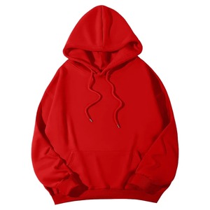 Men's Blue Hooded Sweatshirt Solid Color Oversized Fit Casual Winter Wear Regular Sleeve Knitted Fabric Pocket Embroidered - Product Image 3