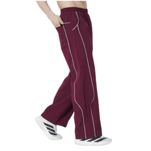 Pantalon de survêtement unisexe personnalisé taille haute jambe large, taille élastique, logo, respirant, séchage rapide, 100 % polyester, pour entraînement, gym, fitness - Product Image 4