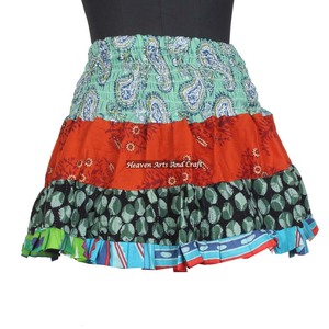 2026 Mini <b>Skirt</b> Light up Mini <b>Skirts</b> Patch Work Girl Vintage Indian Boho Hippie Girl Length Patch Work Cotton Mini <b>Skirt</b> - Product Image 5