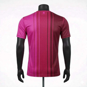 T-shirt à manches courtes rayé rose et rouge pour homme, col rond, séchage rapide, tricoté, sportif, coupe classique - Product Image 2