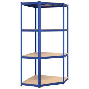 Ripiano per la casa in acciaio blu e legno ingegnerizzato a 4 strati - Product Image 2