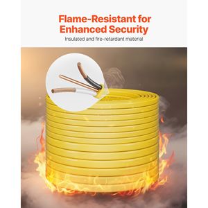 Fil NM-B 12AWG/2C Câble électrique à noyau de cuivre de 100 pieds avec mise à la terre Produit de qualité supérieure - Product Image 4