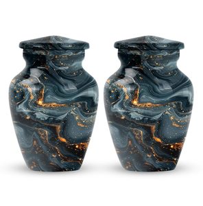 Urna Funeraria Decorativa Midnight Galaxy para Cenizas, Diseño en Espiral Azul y Dorado, Capacidad de hasta 200 Pulgadas Cúbicas, Urna Nocturna Cósmica - Product Image 2