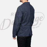 Blazer en coton bleu marine pour homme, coupe ajustée légère, décontracté, veste de sport, professionnel, respirant, veste d'été