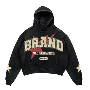 2025 Top vente personnalisé Vintage soleil délavé conception pull à capuche pantalons de survêtement ensemble écologique lourd coupe-vent survêtement - Product Image 2