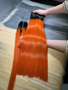 Extensions de cheveux humains naturels noirs soyeux et lisses de haute qualité, bruts, non traités, vietnamiens, en lots à double trame, vente en gros - Product Image 2