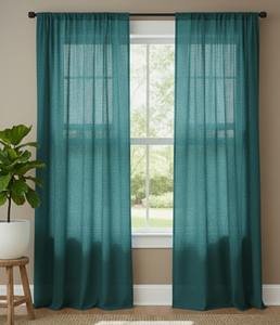 Cortinas de Algodón Lavado Hechas a Mano, Cortinas Decorativas para el Hogar, Cortinas de Lujo Color Rost o para Sala de Estar, Cortinas para Ventana - Product Image 1