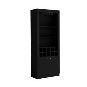 Mueble Bar Alto con Soporte para Copas, Cuatro Estantes de Almacenamiento, Diez Compartimentos para Botellas de Vino, Almacenamiento Multiusos Moderno - Product Image 6