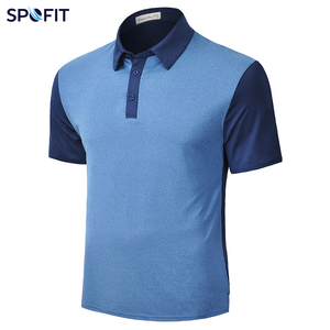 <b>Men's</b> <b>T</b>-<b>shirts</b> Solid Knitted Spandex/Polyester Short Sleeve Casual Plain Dyed Anti-Wrinkle <b>Cool</b> Dry Contrast Collar <b>Shirts</b> - Product Image 4