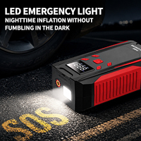Démarreur multifonction avec compresseur d'air, booster de batterie de voiture portable et gonfleur de pneus, alimentation de secours 12V