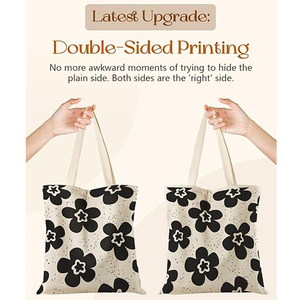 Custom Logo <b>Cloth</b> Bags, Thick Canvas Grocery Tote Handbags, Reusable Cotton <b>Shopping</b> Bags Bulk Wholesale - Product Image 3