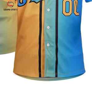 Maillot de baseball vierge en polyester 100 % pour sublimation, respirant et anti-transpiration, avec boutons – Vente en gros - Product Image 4