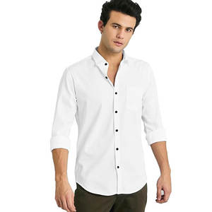 Vente en gros de chemises en coton personnalisées pour hommes à la mode T-shirts décontractés à manches longues avec col polo - Product Image 6