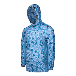 Camisas de pesca con capucha de poliéster y spandex, manga larga, protección solar UPF 50, hechas a medida - Product Image 2
