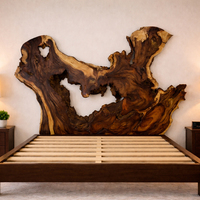 Décoration murale de mariage Art Déco, rare et artistique, en bois de Suar naturel et organique, best-seller, tête de lit en bois exotique, forme irrégulière