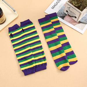 Chaussettes de sport pour femmes en coton respirant, couleurs unies (violet, vert, jaune), tricot jacquard, compression CLASSE 1, pour yoga et sport, imprimé numérique - Product Image 1
