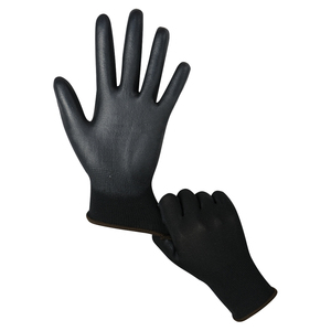 Gants de musculation en néoprène noir avec revêtement FR, demi-doigts, fermeture à lacets, unisexe - Product Image 3