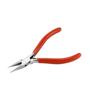 Pince à nez à chaîne dentelée Slim Line 4.75 pouces 120mm avec tête en acier poli, poignée confortable en PVC rouge Ressort à double lame - Product Image 1