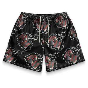 Mens Casual <b>Board</b> Shorts Front Print Lace Mesh 6Inch/9Inch Inseam 100% Polyester Eco-Friendly Quick Dry Breathable Fabric - Product Image 1