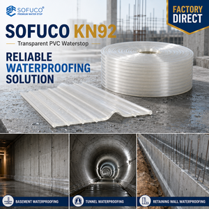 Project Cost Saving Sofuco <b>PVC</b> KN9215 Ribbed Waterstop With Tensile 12-18.8MPa For Indonesia Irrigation Culvert Applications - Product Image 6
