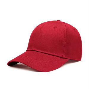 Gorra de Béisbol Unisex Roja de 6 Paneles, Ajustable, de Sarga de Algodón, Color Sólido, Estilo Casual, para Adultos - Product Image 2