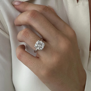 Classic <b>Cushion</b> Cut Diamond Solitaire <b>Ring</b> Solid White Gold <b>Ring</b> For Her IGI Certified Classic Bridal <b>Ring</b> Proposal Jewelry - Product Image 2