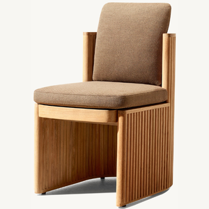 Armless <b>chair</b> furniture made of strong and durable teak <b>wood</b> for outdoor use with strong and aesthetic legs - Product Image 2