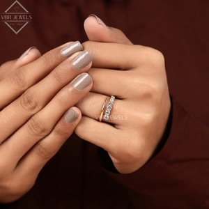 Luxury <b>Open</b> Diamond Wrap <b>Ring</b> Yellow Gold Round Cut Bypass Bridal Wedding Anniversary Jewelry Supplier For Women Gift - Product Image 6