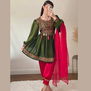 Nouvelle Collection 2026 : Ensemble Longue Robe en Mousseline Écologique Style Culturel Afghane avec Broderie et Impression de Logo - Product Image 1