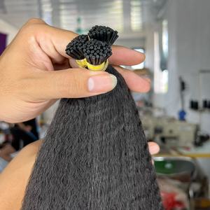 CDYHAIRVN Extensions de kératine I U V K Non-Remy Cheveux humains bruts vietnamiens 8-40 pouces Lisse crépu Texture épaisse Couleur personnalisée Usine - Product Image 3