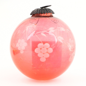 Adornos Navideños de Cristal Transparente Rojo, Bolas Colgantes Vintage Grabadas, Adornos para Árbol de Navidad - Product Image 1