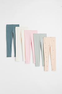 Lot de 5 pantalons longs unisexes en coton pour bébé, à pois et autres motifs, à taille élastique, confortables et à porter au quotidien - Product Image 2