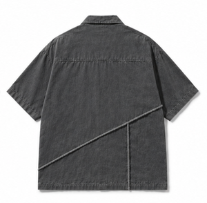 เสื้อเชิ้ตทำงานแขนสั้นคุณภาพสูงสำหรับผู้ชาย ทรงปกติ - Product Image 2