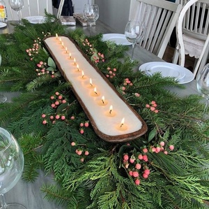 Luxury Extra Long Wooden Dough jar <b>Candle</b> Handmade Multi <b>Wick</b> Soy Wax <b>Candle</b> jar Vessel Rustic Farmhouse Table Centerpiece Home - Product Image 1