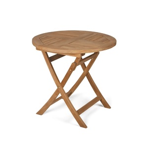 Table à manger pliante extensible en teck massif, imperméable, écologique, design compact pour usage extérieur, terrasse, café, restaurant - Product Image 2