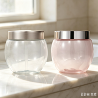 Xypackaging Pots cosmétiques ronds vides en PET de qualité salon 250 ml 8 oz roses pour produits de beauté en marque blanche