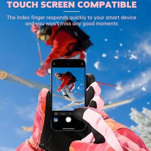 Guantes de Esquí de Cuero Impermeables y Calefactables con Tecnología de Pantalla Táctil para Snowboard y Esquí en Invierno - Diseño Unisex de Dedos Completos - Product Image 6
