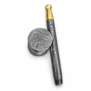 Jexmoo Pipa de Fumar de Acero de Damasco de Lujo Hecha a Mano, Reutilizable, con Funda de Cuero, Regalo para Papá, Esposo, Novio - Product Image 3