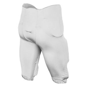 Pantalon de football américain blanc avec empiècements latéraux en maille respirante et rembourrage intégré résistant aux chocs pour les équipes jeunes et universitaires - Product Image 2