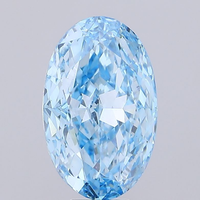 Diamante ovalado exclusivo de color azul intenso, cultivado en laboratorio, certificado por IGI, claridad VS1, corte excelente, CVD, diamante suelto para uso en joyería fina.