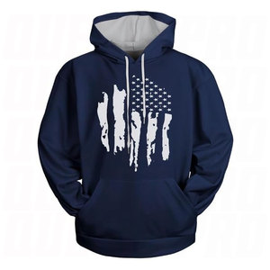 Men's Vintage Distressed Winter Heavy Weight Terry Hoodie Streetwear Custom Logo Double Head 100% Cotton Crack Print - Product Image 1