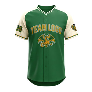 Maillot de baseball personnalisé pas cher, respirant, à manches courtes, boutonné, de haute qualité, service OEM, nouveau design, uniforme d'équipe de baseball - Product Image 1