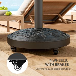 Base per Ombrellone da Esterno in Resina Rinforzata da 46 Libbre con Ruote, Supporto per Pali da 1.3”, 1.5”, 1.9” (Raggio 2m, 3m, 3.5m) - Product Image 6
