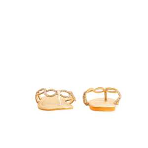 Sandales dorées à talons FN0763 Chappal élégant et fantaisie - Product Image 2