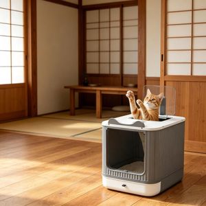 "Adjustable Rectangle <b>Cat</b> Litter <b>Box</b> for Easy Cleaning 17.5x13.6x15.9 Inches" - Product Image 6
