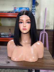 Vente en gros de perruques pour femmes noires best-seller perruques de cheveux humains sans colle naturel 4x4 fermeture perruque Bob avec frontal cheveux bruts vietnamiens - Product Image 5