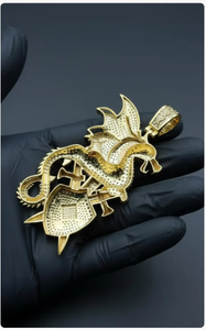 Dragon Pendant with Moissanite Diamonds Iced Out <b>Jewelry</b> <b>Charm</b> Luxury Wholesale Pendant - Product Image 5